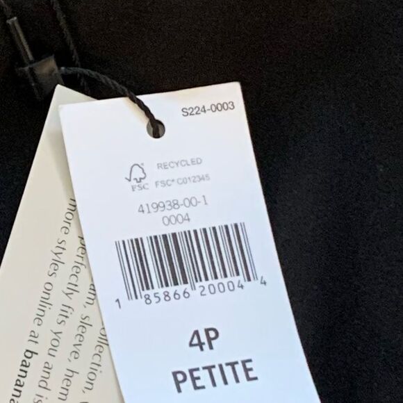 Banana Republic Grey and black plaid shift dress woman’s size 4P office - Picture 10 of 10